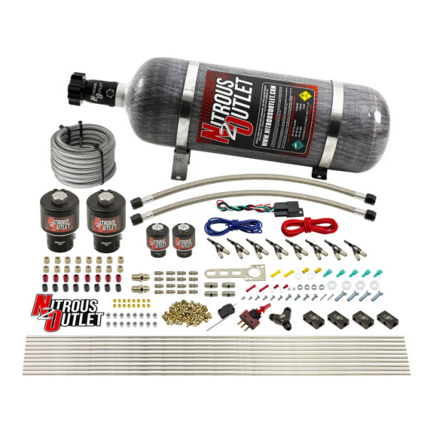 Nitrous Outlet LS/LT Direct Port Wet System Alcohol .178 Nitrous/.177 Fuel w/12lb Bottle 00-10433-ALC-T-12