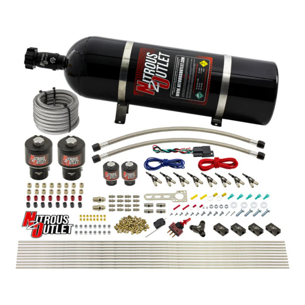 Nitrous Outlet LS/LT Direct Port Wet System Alcohol .178 Nitrous/.177 Fuel w/15lb Bottle 00-10433-ALC-T-15