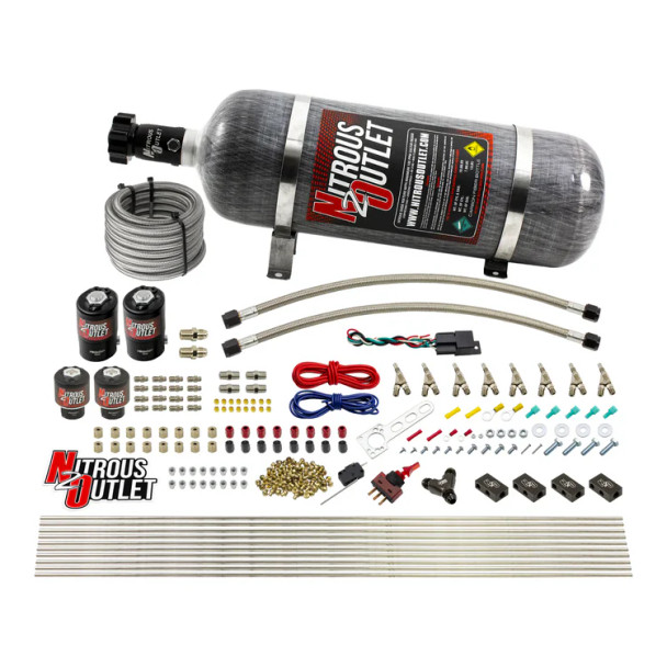 Nitrous Outlet LS/LT Direct Port Wet System 45-55 psi E85 .112 Nitrous/.177 Fuel w/12lb Bottle 00-10434-E85-L-SBT-12
