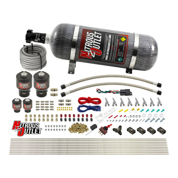 Nitrous Outlet LS/LT Direct Port Wet System E85 .178 Nitrous/.177 Fuel w/12lb Bottle 00-10434-E85-T-SBT-12