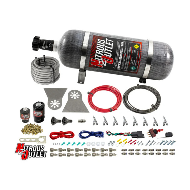Nitrous Outlet LS/LT Direct Port Wet System .122 Nitrous/.177 Fuel w/Showerhead Distribution /12lb Bottle 00-10481-H-SBT-12