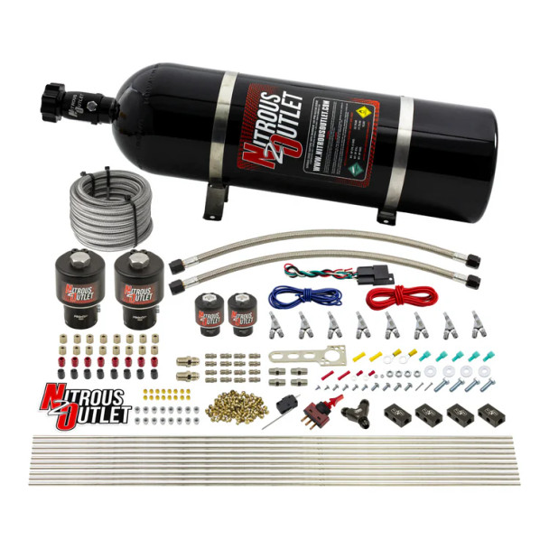 Nitrous Outlet LS/LT Direct Port Wet System Alcohol .178 Nitrous/.177 Fuel w/15lb Bottle 00-10433-ALC-T-SBT-15