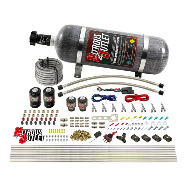 Nitrous Outlet LS/LT Direct Port Wet System Alcohol .112 Nitrous/.177 Fuel w/12lb Bottle 00-10433-ALC-L-SBT-12