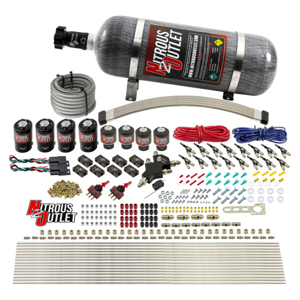 Nitrous Outlet LS/LT Dual Stage Direct Port Wet System E85 .112 Nitrous /.177 Fuel w/12lb Bottle 00-10433-E85-L-DS-12