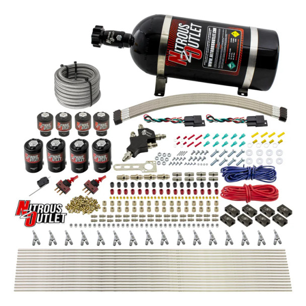 Nitrous Outlet LS/LT Dual Stage Direct Port Wet System E85 SBT .122 Nitrous /.177 Fuel w/10lb Bottle 00-10433-E85-H-SBT-DS-10