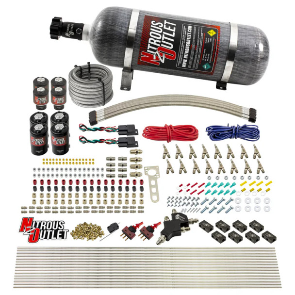 Nitrous Outlet LS/LT Dual Stage Direct Port Wet System E85 SBT .112 Nitrous /.177 Fuel w/12lb Bottle 00-10434-E85-L-SBT-DS-12