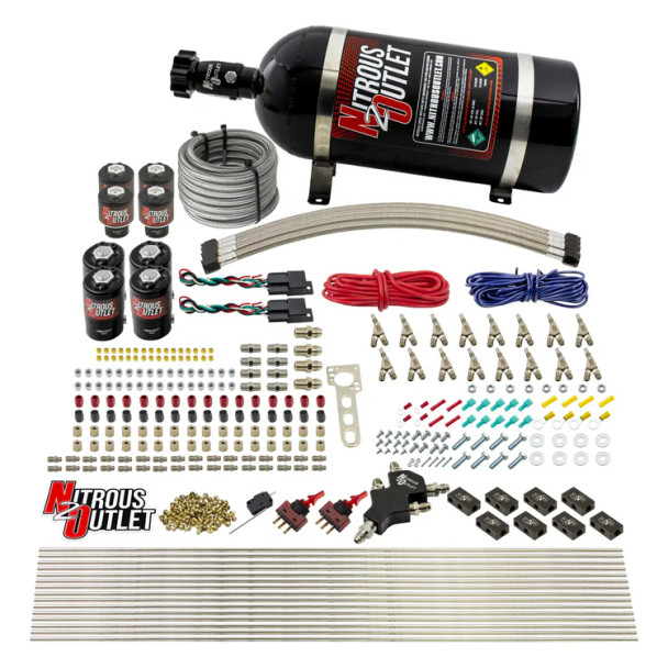 Nitrous Outlet LS/LT Dual Stage Direct Port Wet System E85 SBT .122 Nitrous /.177 Fuel w/10lb Bottle 00-10434-E85-H-SBT-DS-10