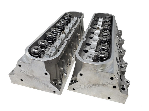 LSXceleration XF1 Cathedral Port 245cc/62cc 11° CNC Cylinder Heads - Stainless Intake, Inconel Exh, 0.660" Lift, Steel Retainers 15-162231-2