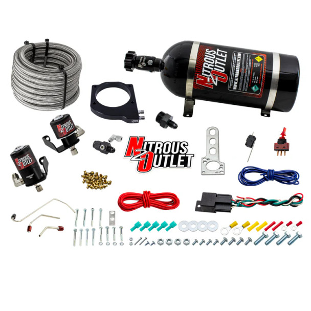 Nitrous Outlet MSD Atomic AirForce LS1 Intake Hard-Lined Plate System w/10lb Bottle 00-10129-MSD-LS1-AFR-10