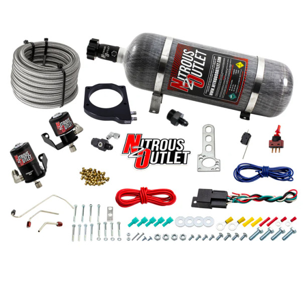 Nitrous Outlet MSD Atomic AirForce LS1 Intake Hard-Lined Plate System w/12lb Bottle 00-10129-MSD-LS1-AFR-12
