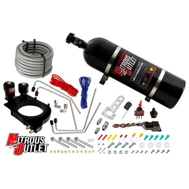 Nitrous Outlet 102mm Holley Hi Ram Throttle Body Plate System w/15lb Bottle 00-10161-T-102-15