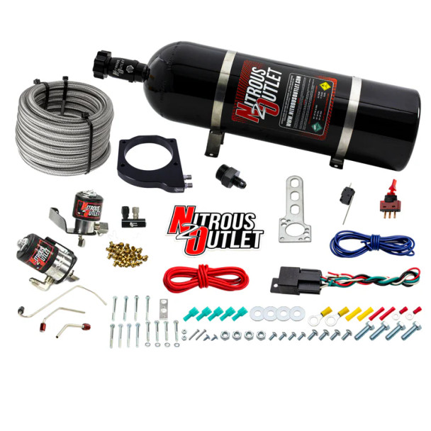 Nitrous Outlet LS1 MSD Atomic Airforce Intake Hard-Lined Plate System w/15lb Bottle 00-10129-MSD-LS1-15