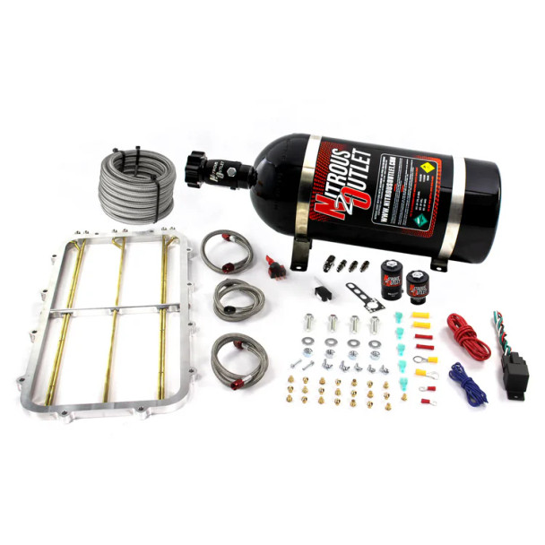 Nitrous Outlet Holley Hi Ram Single Stage Spacer Plate System w/10lb Bottle 00-10183-10