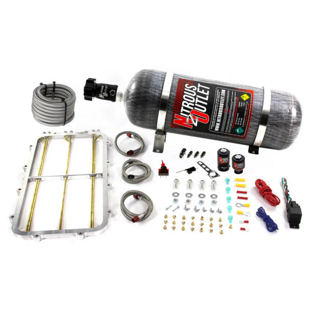 Nitrous Outlet Holley Hi Ram Single Stage Spacer Plate System w/12lb Bottle 00-10183-12