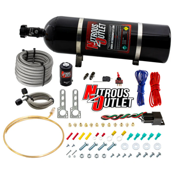 Nitrous Outlet EFI Large Dry Distribution Ring System w/15lb Bottle 00-10203-15