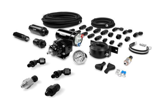 Aces Fuel Injection In-Line Fuel Pump System 255 LPH w/40' PTFE Hose Kit / Pressure Sensor Kit AF4005PK