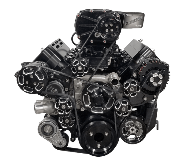 Wegner GM LS Accessory Drive Kit for Whipple 4.0L Rear Feed Camaro Offset WAK072-B - ALT / WP / PS (WAK072-B)