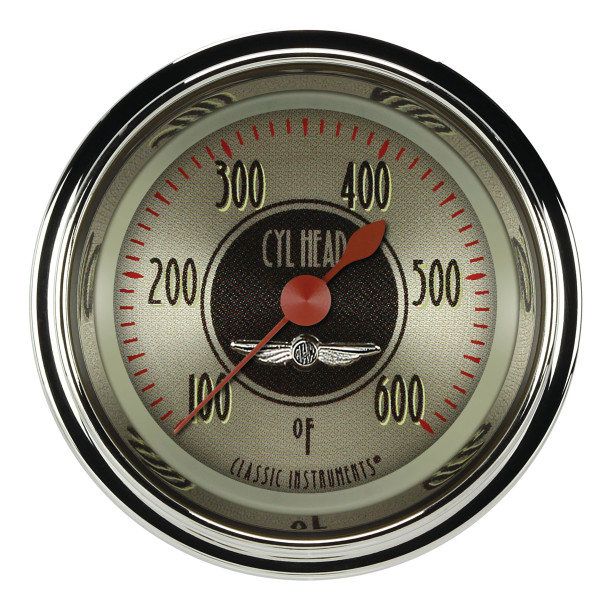 Classic Instruments All American Nickel 2 1/8" Cylinder Head Temp. Gauge AN197SHC