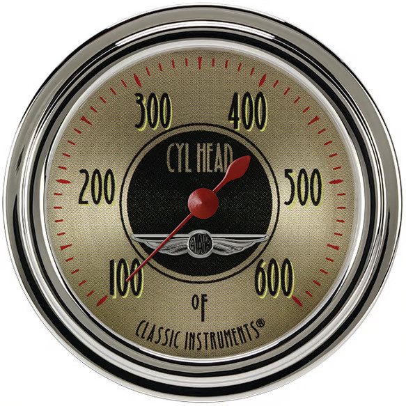 Classic Instruments All American Nickel 2 5/8" Cylinder Head Temp. Gauge AN397SLC (AN397SLC)