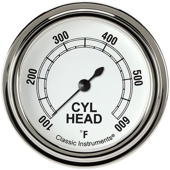  Classic Instruments Classic White 2 5/8" Cylinder Head Temp. Gauge CW397SLF (CW397SLF)