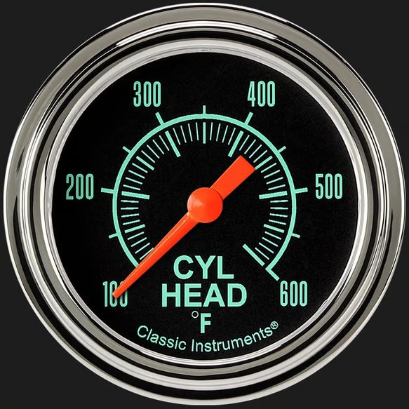 Classic Instruments G/Stock 2 5/8" Cylinder Head Temp. Gauge GS397SLF (GS397SLF)