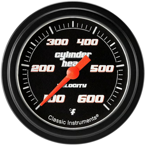 Classic Instruments Velocity Black 2 5/8" Cylinder Head Temp. Gauge VS397BAPF