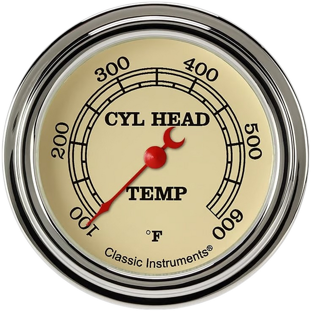 Classic Instruments Vintage 2 5/8" Cylinder Head Temp. Gauge VT397SLF