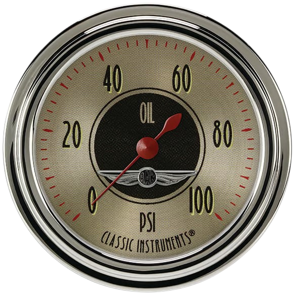 Classic Instruments All American Nickel 2 5/8" Oil Pressure Gauge AN381SHC