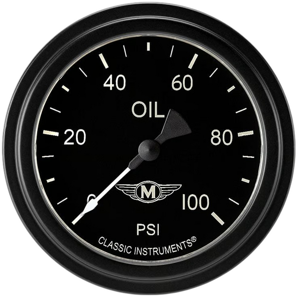 Classic Instruments MOAL Bomber Full Sweep 2 5/8" Oil Pressure Gauge MA381BLF