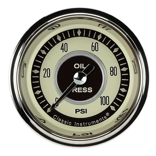 Classic Instruments Nostalgia VT Full Sweep 2 5/8" Oil Pressure Gauge NT381SLC
