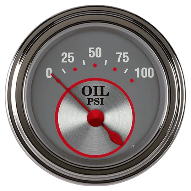 Classic Instruments Silver Series Short Sweep 2 1/8" Oil Pressure Gauge SS81SLF