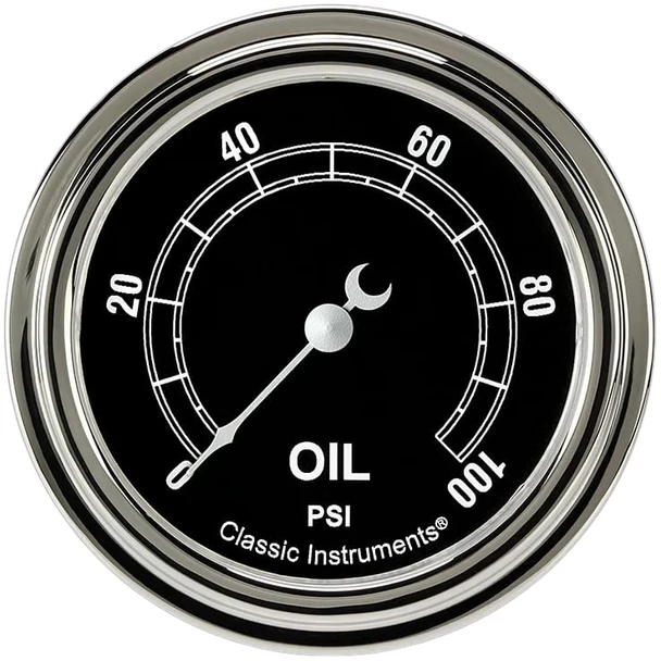 Classic Instruments Traditional Short Sweep 2 5/8" Oil Pressure Gauge TR381SLF