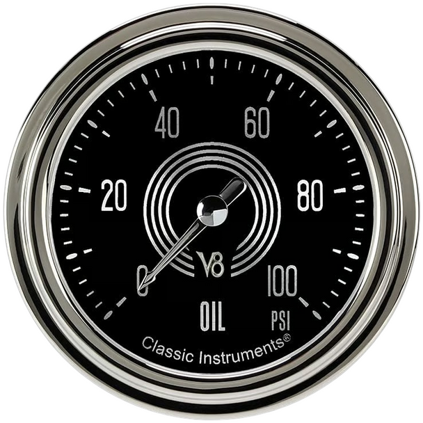 Classic Instruments V8 Speedster 2 5/8" Oil Pressure Gauge V8SR381SLC