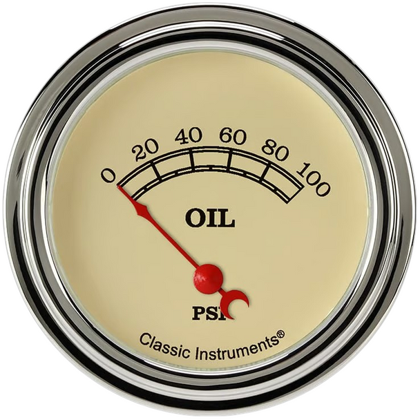 Classic Instruments Vintage Short Sweep 2 5/8" Oil Pressure Gauge VT281SLF