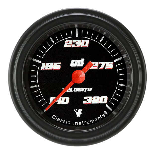 Classic Instruments Velocity Black Full Sweep 2 1/8" Oil Temperature Gauge VS128BBLF
