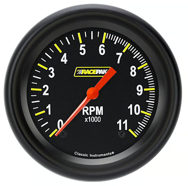Racepak 3-3/8" Tachometer Gauge 10,000 RPM Black RP10BBPF