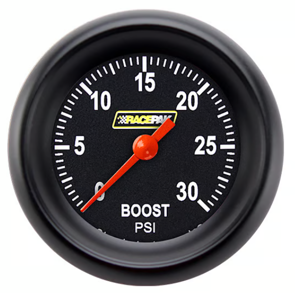 Racepak 2-1/8" Full Sweep Boost Gauge Black w/ Flat Glass Lens RP142BBPF