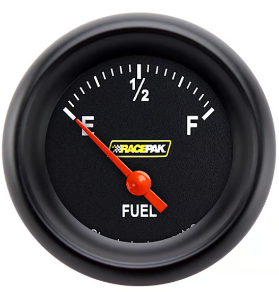 Racepak 2-1/8" Short Sweep Fuel Level Gauge Black w/ Flat Glass Lens RP14BBPF