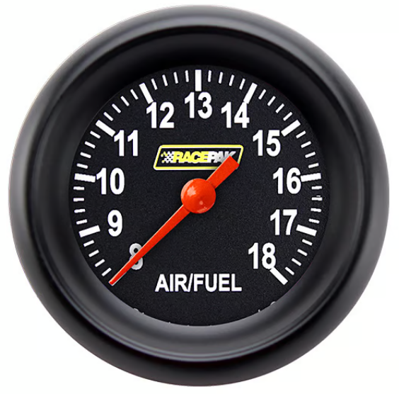 Racepak 2-1/8" Full Sweep Air Fuel Ratio Gauge Black w/ Flat Glass Lens RP194BBPF (RP194BBPF)