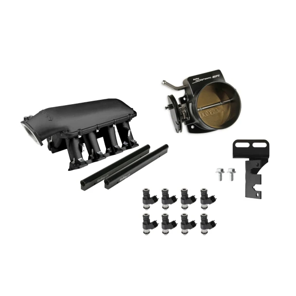 Holley EFI LS3 Hi-Ram Black Kit - 102mm Throttle Body, 120 lb/hr Injectors (300-117BK-120K)