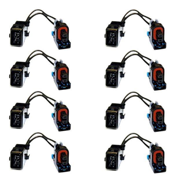 Fuel Injector Adapter Harness Set of 8 - EV1 Harness to Delphi Multec 2 Injector (EV1M-DELF-8)