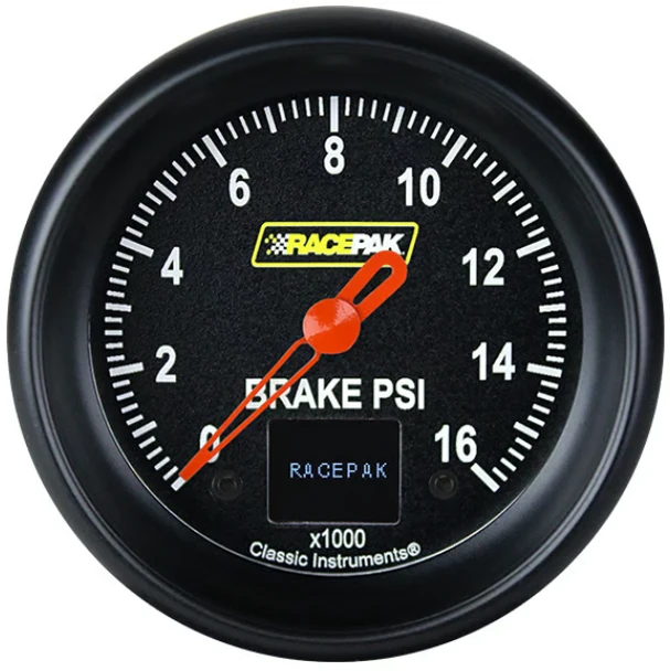 Classic Instruments Racepak 2-5/8" Brake Pressure Gauge Black 250-CI-367BB (250-CI-367BB)