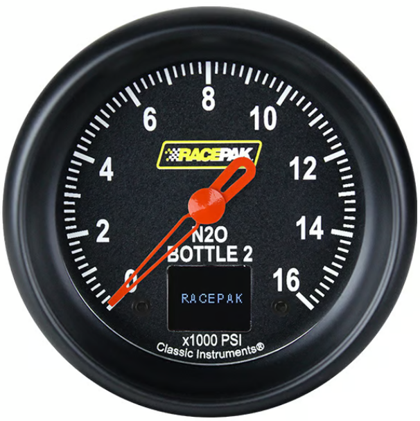 Classic Instruments Racepak 2-5/8" Nitrous Pressure Bottle 2 Gauge Black 250-CI-369BB (250-CI-369BB)