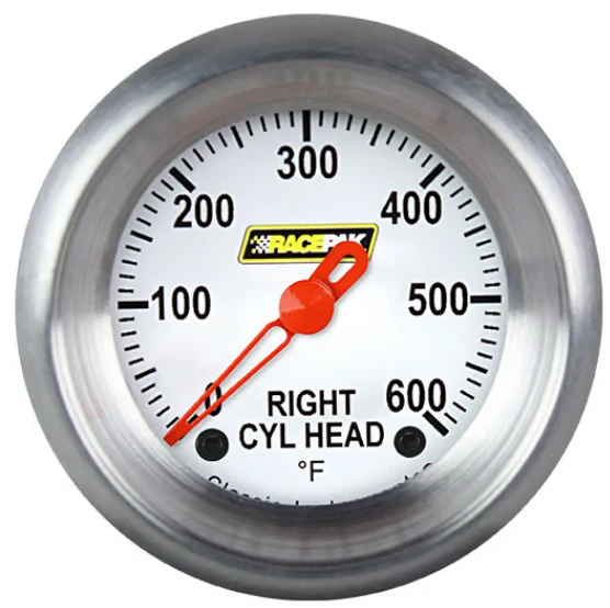 Classic Instruments Racepak 2-1/8" CHT Right Gauge White 250-CI-197RWA (250-CI-197RWA)