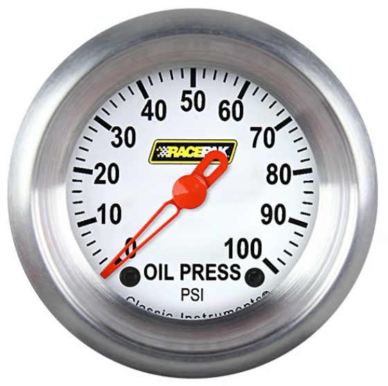 Classic Instruments Racepak 2-1/8" Oil Pressure Gauge White 250-CI-181WA (250-CI-181WA)