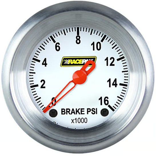 Classic Instruments Racepak 2-1/8" Brake Pressure Gauge White 250-CI-167WA (250-CI-167WA)