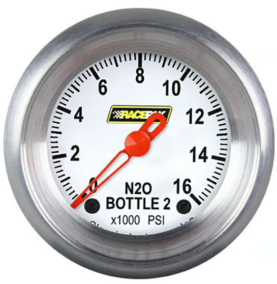 Classic Instruments Racepak 2-1/8" Nitrous Pressure Bottle 2 Gauge White 250-CI-169WA (250-CI-169WA)