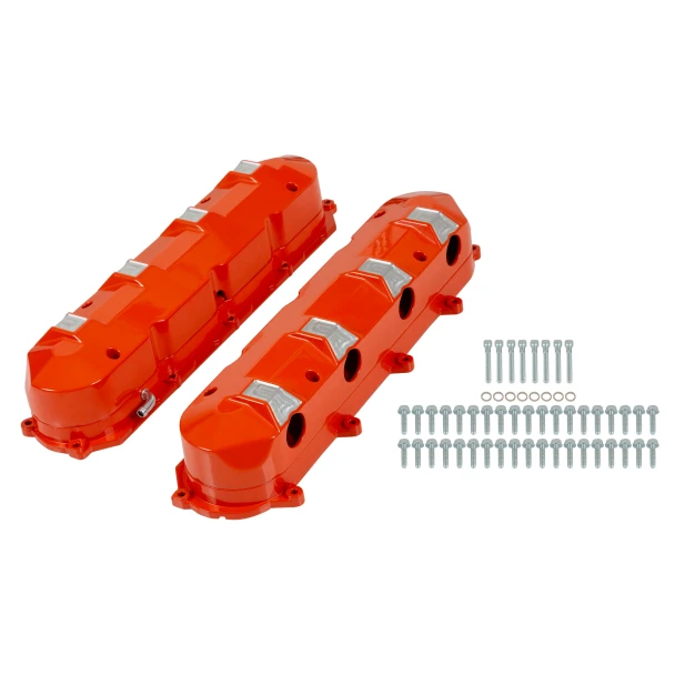 Holley Gen V LT Modern Top Valve Covers Orange w/ Machined Accents 241-378 (241-378)