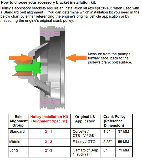 Holley LS A/C Accessory Drive Kit 20-142 Holley LS A/C Accessory Drive Kit 20-142