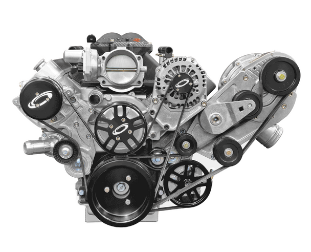 ProCharger Serpentine LS Accessory Drive Kit w/Head Unit Bracket, Tensioner, 8 Rib Belt 1LS400-PS-AC